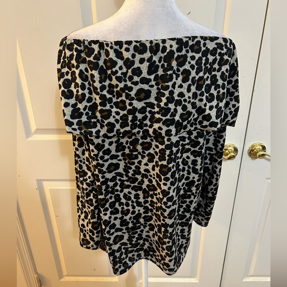 Loft Leopard Print Sweater, Medium - image 4